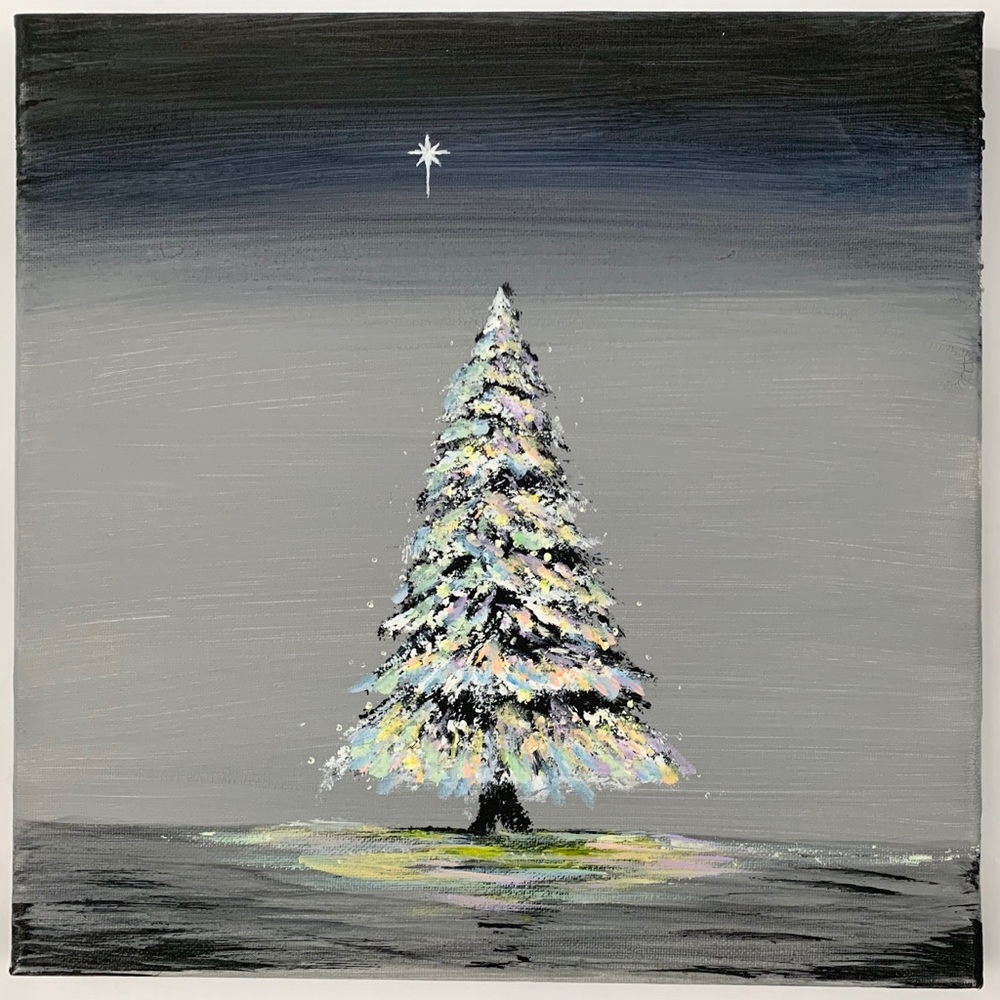 🎄Acrylic Painting Christmas Tree 12x12in